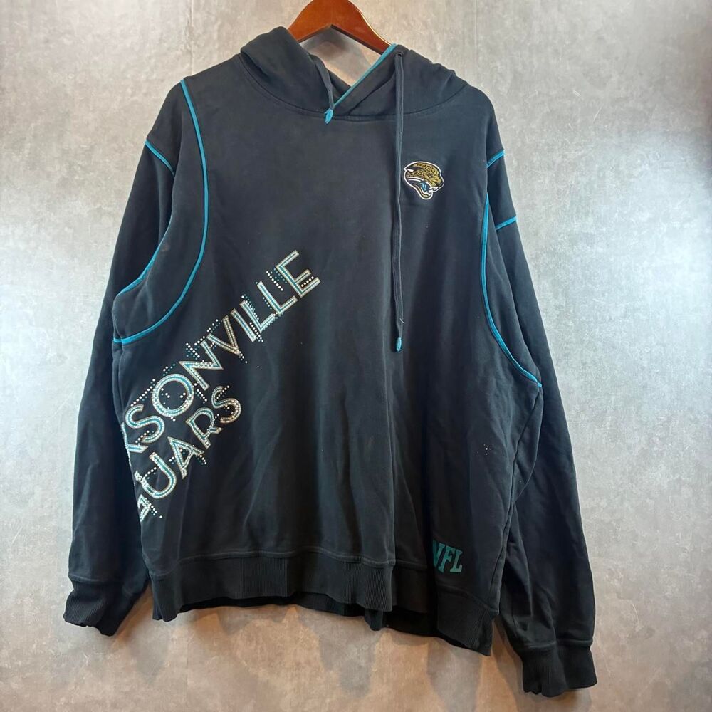 Nfl Men's Black and Grey Hoodie